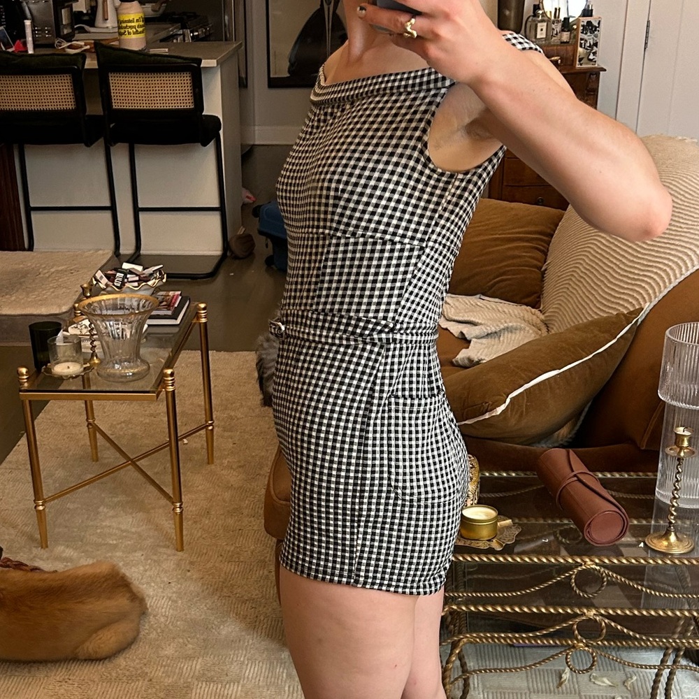 Maeve by Anthropologie black checkered romper - Picture 3 of 5